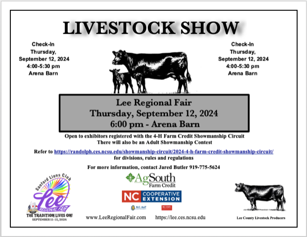 Livestock Show at the Lee Regional Fair